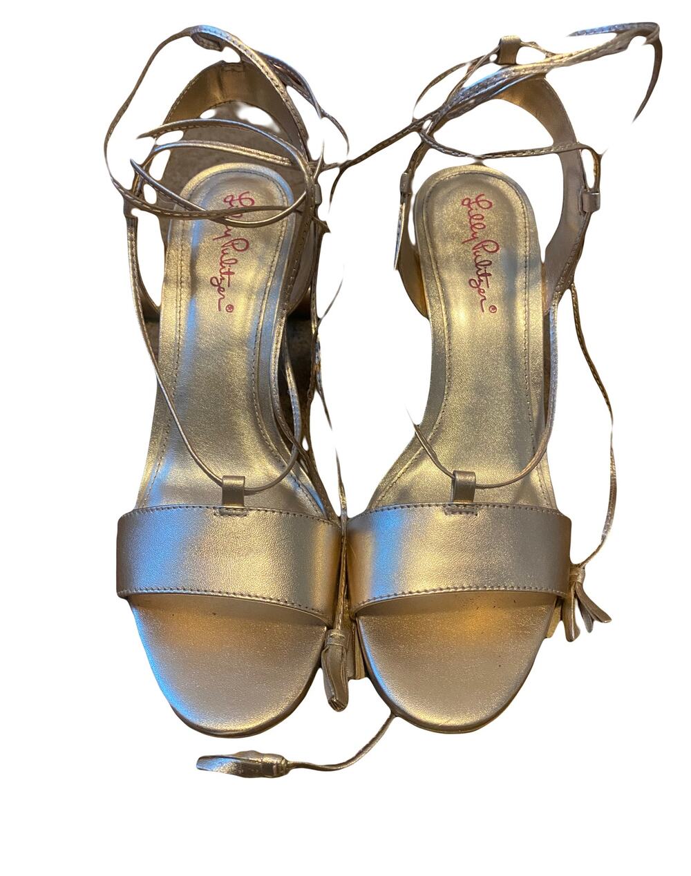 Lily Pulitzer Women's Aria Wedge Sandal Gold Metallic Size 8